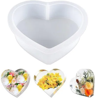 Produktbild von Silikonformen für Epoxidharz, groß, herzförmig, für Wohnaccessoires, Blumenanpflanzen