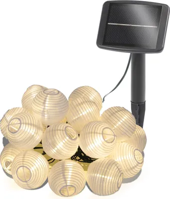Image de Guirlande lumineuse solaire esotec avec 20 lampions avec batterie pour l'extérieur résistant aux intempéries 102184