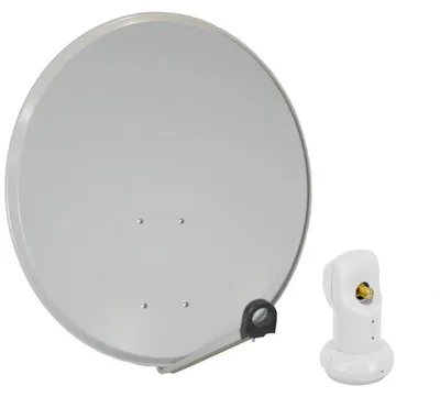 Produktbild von PremiumX SAT Anlage 80cm Satellitenschüssel Aluminium Single LNB weiß