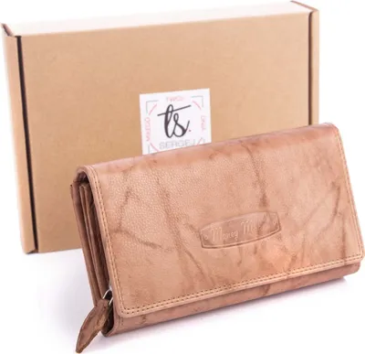 Produktbild von Money Maker großes Damen Geldbörse aus Weichem Echt Leder RFID-Schutz Beige