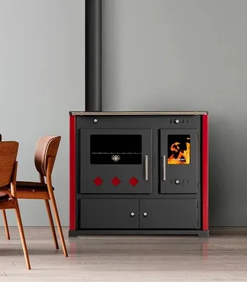 Produktbild von Practik Lux Eco 9,5 kW Holzherd | Backofen, Keramikplatte Bordo Links