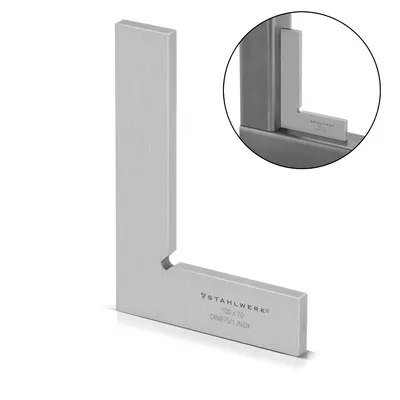 Produktbild von STAHLWERK Flachwinkel 90° 100 x 70 mm DIN 875/1 aus rostfreiem Edelstahl
