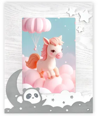 Immagine prodotto di Cornice per bambini in legno rettangolare bianca e grigia per 13x18 cm