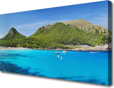 Produktbild von Tulup Leinwand-Bilder 100x50 Wandbild Canvas Kunstdruck Gebirge Meer Landschaft