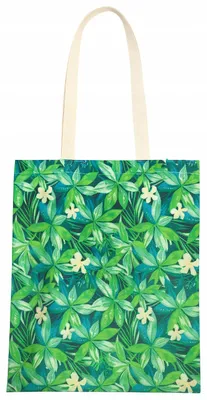 Produktbild von Allbag Polyestertasche 36x42 cm Grüne Blätter Einkaufstasche wiederverwendbar