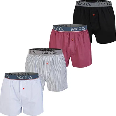 Produktbild von Phil & Co. Berlin Herren Boxer 4-Pack Classic Checks - Multi - Größe XL