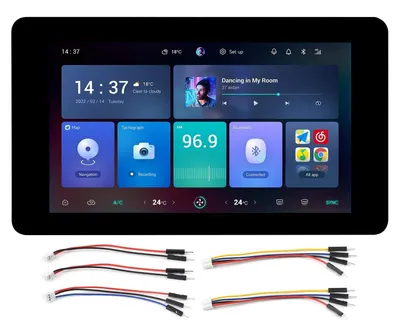 Productafbeelding van Waveshare ESP32-S3 ontwikkelbord met 7-inch capacitief touchscreen, met ESP32 en een LCD-scherm van 7 inch met een resolutie van 800x480 en 65.000 kleuren (RGB). Ondersteunt 5-punts touch, WiFi en Bluetooth