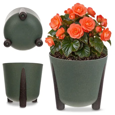 Obrázok produktu pre Kvetináč KADAX, nožičky + vložka, 18 cm, zelený