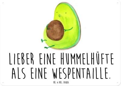 Produktbild von Mr. & Mrs. Panda tafel Avocado Pfeifen DIN A6 - Weiß - Geschenk, Retro Blechschild, Ernährung, Abnehmen, Wandbild, Schild, Magnetschild, Diät, Türschild