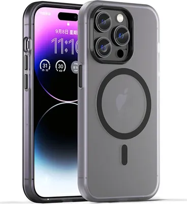 Produktbild von Mobigear Shockproof iPhone 16 Pro MagSafe Hülle Flexibles TPU Backcover - Schwarz