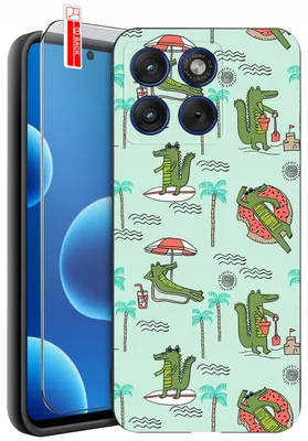 Produktbild von Hülle für Motorola Edge 70 | Designs | Mattes Silikon-Case + 9H-Glas