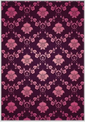 Produktbild von Wallario Wandbild Blumenmuster Damast in pink lila, Größe: 70,30 x 100,30 cm, Poster mit weißem Kunststoffrahmen
