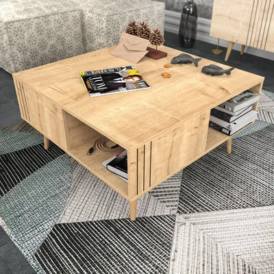 Produktbild von Skye Decor, Ronas - Oak, Couchtische, Eiche, 89,6 x 46,5 x 89,6 cm