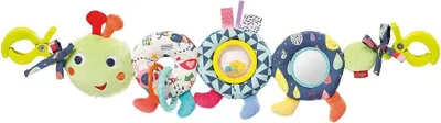 Produktbild von Kinderwagenkette Raupe – Mobile-Motorik-Kette zum Aufhängen an Kinderwagen, Babyschale, Bettchen, Wiege, Spielbogen
