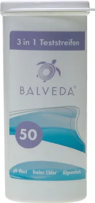 Produktbild von BALVEDA 3 in 1 Teststreifen Chlor, pH & Algenschutz, 50 Stück