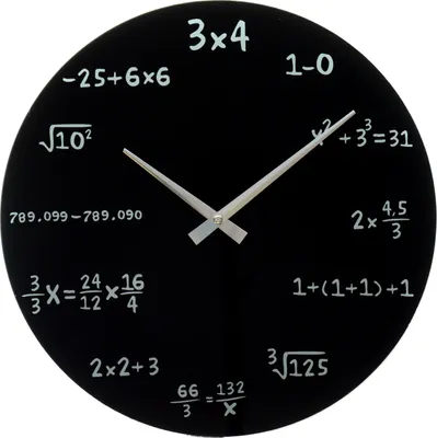 Produktbild von Mathe Wanduhr in schwarz
