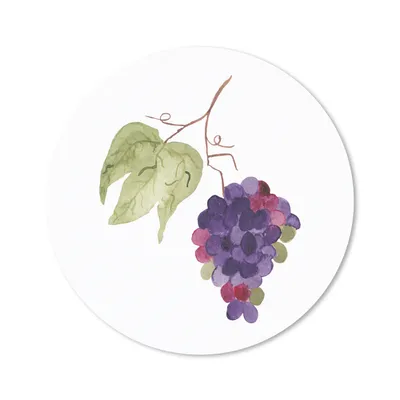 Produktbild von MuchoWow® Mauspad Mousepad Weintrauben - Blätter - Aquarell 50x50 cm - Mousepads - Maus Mat - Pad - Mausunterlage - Vinyl
