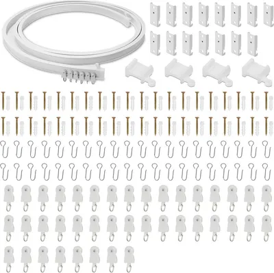 Image de SWANEW Rail de rideau flexible pliable Rail de rideau,Connecteur de rail de rideau pour rail de rideau avec roulement intérieur,5m