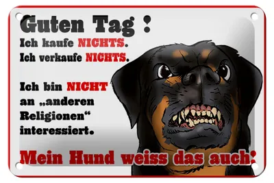 Produktbild von Blechschild Hinweis 18x12cm kaufe nichts Mein Hund weiß das