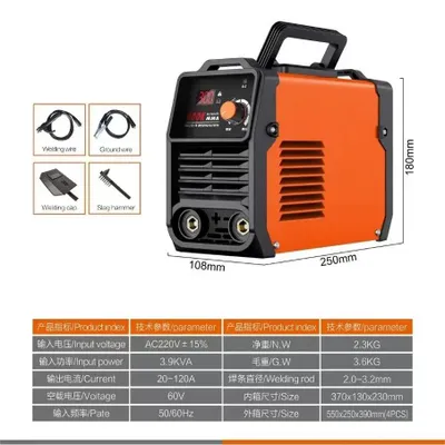 Obrázok produktu pre Zvárač MMA - 300K-MMA - 300 A - 220 V - Nastaviteľný zváračský prúd - Priemer elektródy 2,0–3,2 mm - Kompaktný a prenosný
