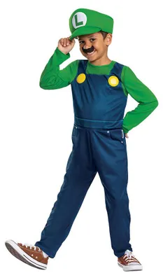 Obrázek produktu pro Disguise Mario Bros. Luigi, Kostým, Dětský, Uni, Hry, Mario, Modrá, Zelená