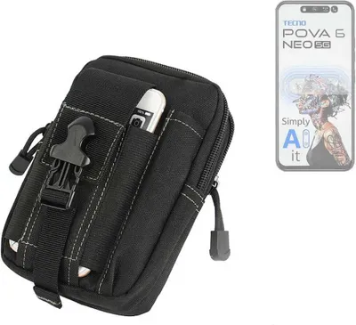 Produktbild von K-S-Trade Gürtel Tasche kompatibel mit Tecno Pova 6 Neo 5G Gürteltasche Holster Schutz Hülle Handy Hülle Smartphone outdoor Handy-Hülle schwarz