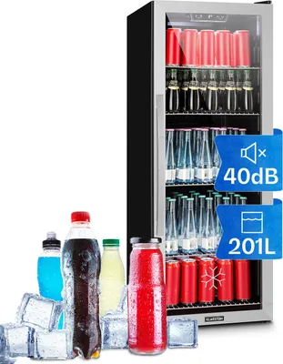 Produktbild von Klarstein Mini Kühlschrank mit Glastür, Mini-Kühlschrank für Zimmer, Getränkekühlschrank Klein mit Verstellbaren Ablagen, Kleiner Kühlschrank 171 Liter, Indoor/Outdoor Kühlschrank Leise