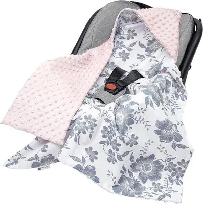 Produktbild von Kinderwagen-Decke 85x85cm, 100% Baumwolle, rosa, zweiseitig