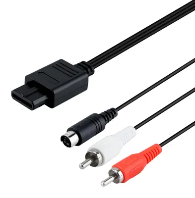 Zdjęcie produktu dla Kabel wideo do konsol SNES, N64, GameCube, NGC, Nintendo 64, standard NTSC, długość 168 cm