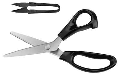 Produktbild von Zackenschere für Rechtshänder, 23 cm Stoffschere für Leder, Stoff und Pappe (schwarz)