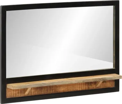 Image de Miroir avec étagère 80x8x55 cm verre et bois massif manguier