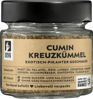 Produktbild von Kreuzkümmel, gemahlen, Cumin zum Kochen, 40g im Glas