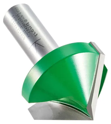 Produktbild von CraftPro Fasenfräser-Bit mit 1/2-Zoll-Schaft, 38 mm Schnittdurchmesser und 45-Grad-V-Nut, Wolframkarbid-Bestückung