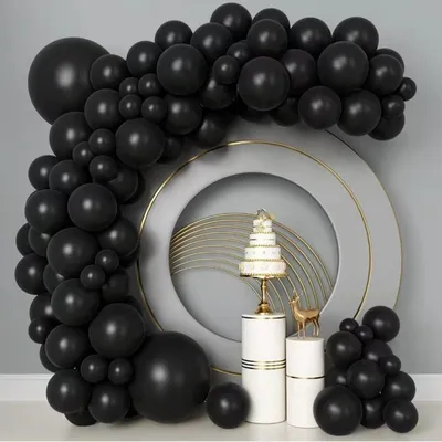 Immagine prodotto di Palloncini neri, 84 pezzi - dimensioni: 18/12/10/5 pollici - adatti all'elio - decorazioni per feste, compleanni, matrimoni, baby shower