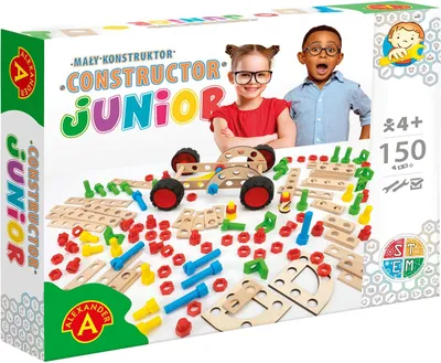 Zdjęcie produktu dla Alexander Mały Konstruktor Junior 150 Elementów - Drewniana Zabawka Edukacyjna Dla Dzieci Od 4 Lat