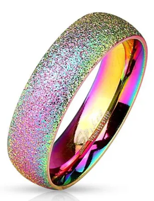 Produktbild von Regenbogen Ring in Diamantoptik: Edelstahl Partnerring sandgestrahlt 52 (16.5 mm Ø)