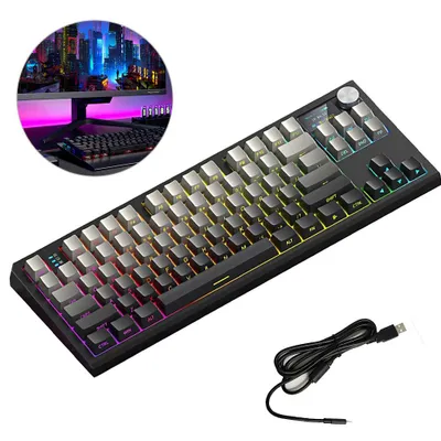 Obrázek produktu pro Mechanická klávesnice AULA S87 PRO RGB, herní klávesnice se 104 klávesami, vysoce kvalitní spínače, ergonomická a zaměřená na uživatele, pro Windows, Mac OS, Linux