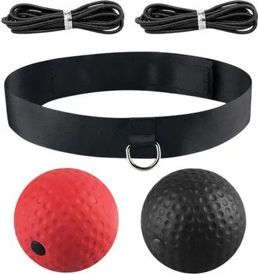 Produktbild von Boxreflexball mit Stirnband – Training für Schnelligkeit, Reaktionsfähigkeit, Präzision, Konzentration, Hand-Augen-Koordination und Stressabbau – Boxball-Ausrüstung