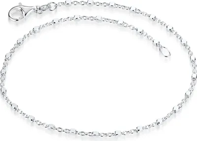 Produktbild von MATERIA Feine Armkette Damen Silber 925 - Würfel Kette filigran mit Karabinerverschluss in 17 18 19 20 21 22cm SA-119