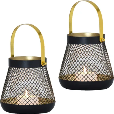 Immagine prodotto di set di 2 portacandele decorativi scandinavi Portacandele Lanterne Sando
