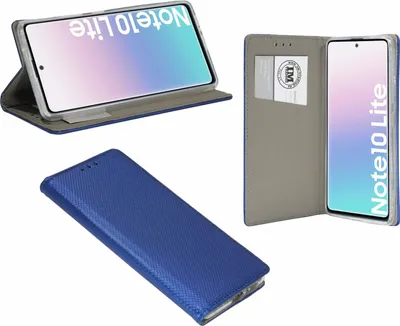 Produktbild von cofi1453 Buch Tasche Smart für SAMSUNG GALAXY NOTE 10 LITE ( N770F ) Handy Hülle Etui Brieftasche Schutzhülle mit Standfunktion, Kartenfach Blau