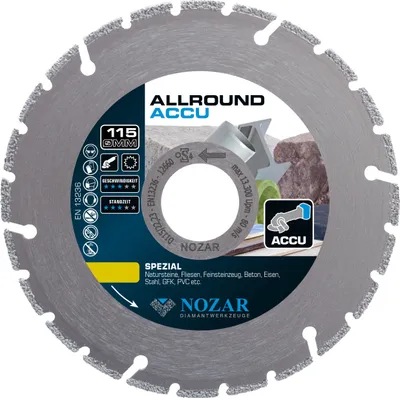 Produktbild von Nozar Diamant-Trennscheibe Allround ACCU 115 mm