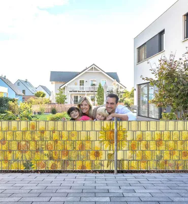 Produktbild von Sichtschutzstreifen Sonnenblumenfeld Sichtschutz Garten Zaun - Teil2 - 5 Streifen - 250x100cm