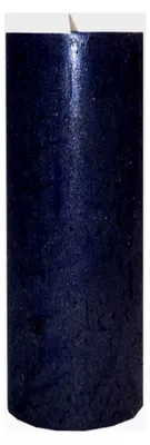 Produktbild von Stumpenkerze Rustic metallic dunkelblau 70/200