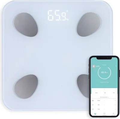 Produktbild von Livoo DOM428, Elektronische Personenwaage, 180 kg, 100 g, Weiß, Quadratisch, LCD