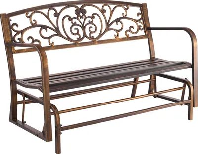 Produktbild von VEVOR Gartenbank Gartenmöbel Bänke 127 cm 250 kg Tragkraft, Terrassenbank mit Metallrahmen Kohlenstoffstahl, Balkonbank mit Armlehnen, Verandabank für Garten Park Hof Terrasse, Antikbronze