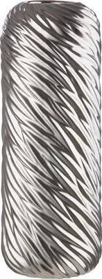 Obrázok produktu pre GILDE Váza, "Vlna", keramika, strieborná farba, , d. 15 cm, š. 15 cm, v. 40 cm 28881