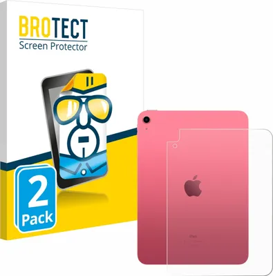 Produktbild von 2x Für Apple iPad 10.9" 2022 (Rückseite, 10. Gen.) Schutzfolie BROTECT Displayschutz Display Schutz Folie Klar Transparent