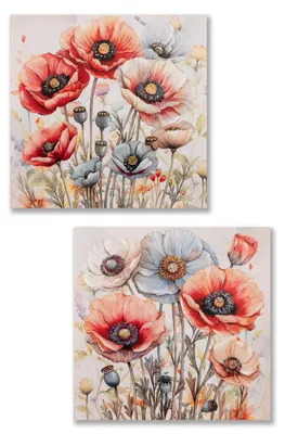 Produktbild von Wandbilder MOHNBLUMEN, 60x60, 2er-Set, Leinwand, Formano Wanddeko