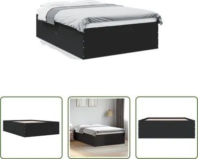 Produktbild von The Living Store Bettgestell Schwarz 120x200 cm Holzwerkstoff